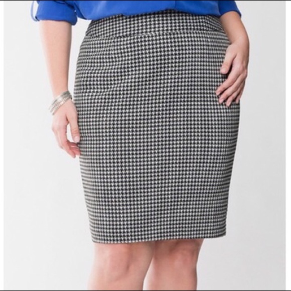 Lane Bryant houndstooth pencil skirt